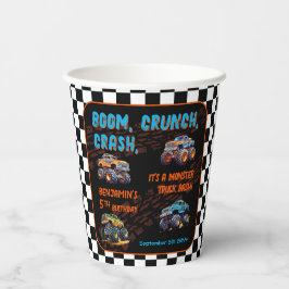 Monster Truck Bash Boy 5. Geburtstagsparty Pappbecher