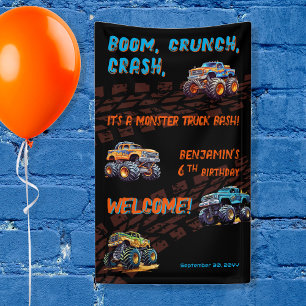 Monster Truck Bash Boy 6. Geburtstagsparty Banner