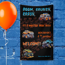 Monster Truck Bash Boy 6. Geburtstagsparty Banner