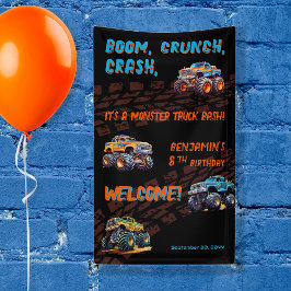 Monster Truck Bash Boy 8. Geburtstagsparty Banner