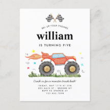 Monster Truck Bash Car Race Flags Kindergeburtstag