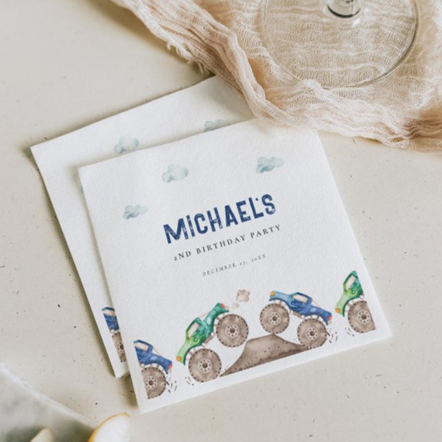 Monster Truck Bash Geburtstag Serviette (Von Creator hochgeladen)