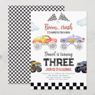 Monster Truck Birthday Einladung Monster Truck