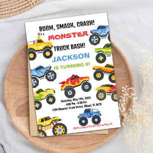 Monster Truck Birthday Einladungen Farben