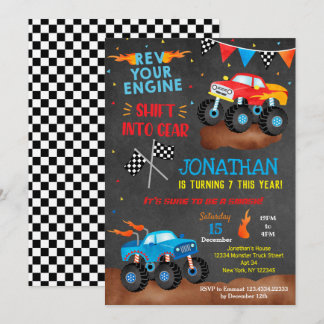 Monster Truck Birthday Einladungen für Junge