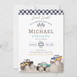 Monster Truck Birthday Invitation Einladung