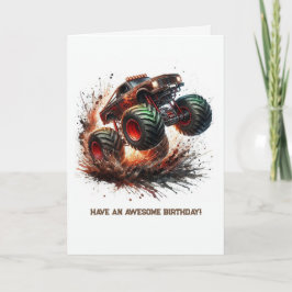 Monster Truck Birthday Karte