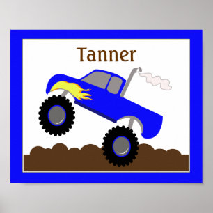Monster Truck (Blau) Individuell gestalteter Kunst Poster