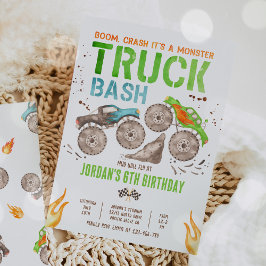 Monster Truck Boy Geburtstagsparty Einladung