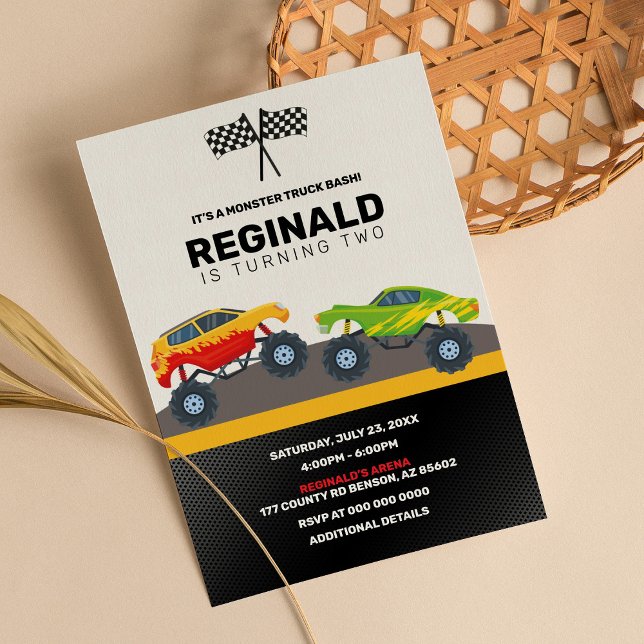 Monster Truck Boy Racing Birthday Jam Einladung (Von Creator hochgeladen)