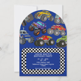 Monster Truck Boys Birthday Invitation  Einladung