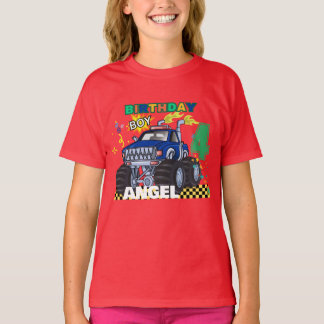 Monster Truck Boys Custom Geburtstagsparty T-Shirt