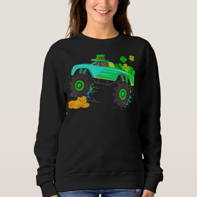 Monster Truck Boys Toodles Kinder Kleeblatt St Pat Sweatshirt (Vorderseite)