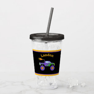 Monster Truck Budget Personalisiert Name Kinder Acryltrinkbecher