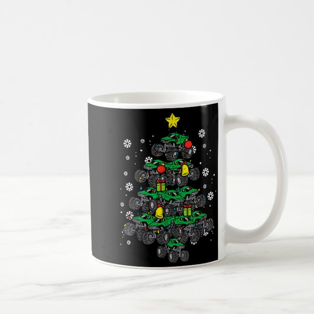 Monster Truck Christmas Tree Xmas Boys Toddler Kid Kaffeetasse (Rechts)