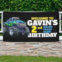 Monster Truck Cool Blau 2. Geburtstag Individuelle
