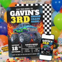 Monster Truck Cool Blue 3. Geburtstag Personalisie