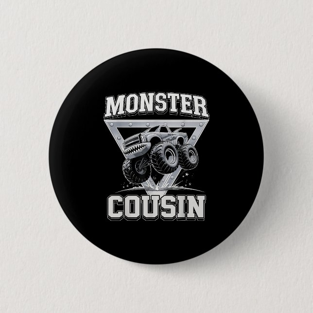 Monster Truck Cousin Fathers Day Monster Truck Are Button (Vorderseite)