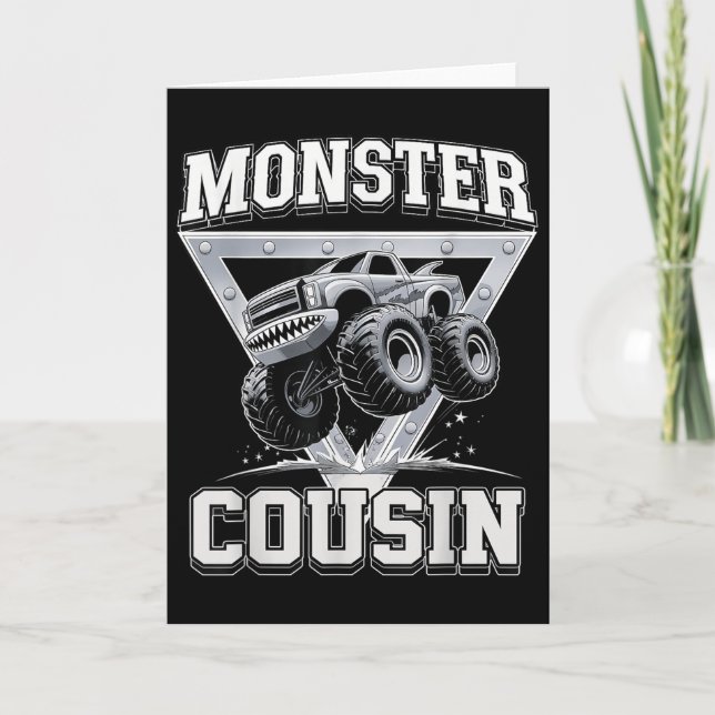 Monster Truck Cousin Fathers Day Monster Truck Are Karte (Vorderseite)