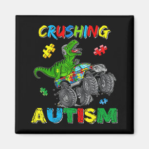 Monster Truck Crushing Austim Autismus Awareness T Magnet