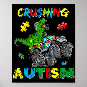 Monster Truck Crushing Austim Autismus Awareness T Poster