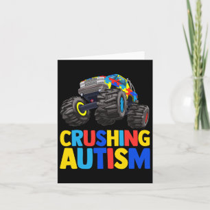 Monster Truck Crushing Austim Autismus Bewusstsein Karte