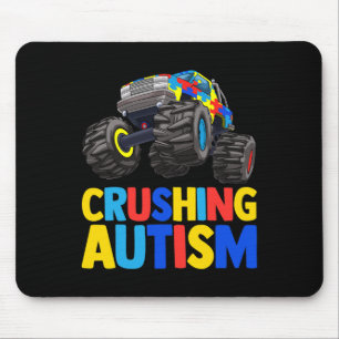 Monster Truck Crushing Austim Autismus Bewusstsein Mousepad