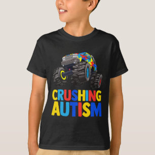 Monster Truck Crushing Austim Autismus Bewusstsein T-Shirt