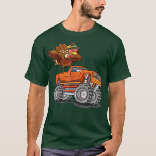 Monster Truck Dabbing Türkei Hooray Happy Thanksgi T-Shirt