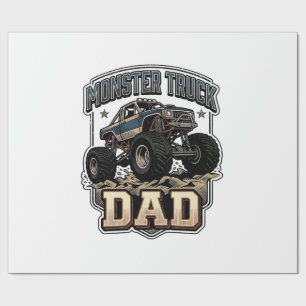 Monster Truck Dad Vintage Vector T-Shirt Design_1 Geschenkpapier
