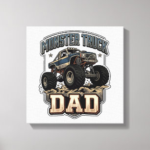 Monster Truck Dad Vintage Vector T-Shirt Design_1 Leinwanddruck