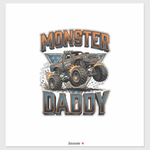 Monster Truck Daddy Vintage Gravur Shirt Design Aufkleber