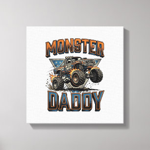 Monster Truck Daddy Vintage Gravur Shirt Design Leinwanddruck