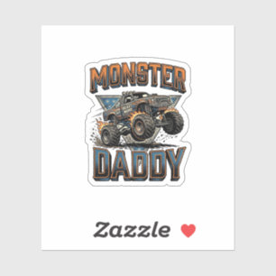 Monster Truck Daddy Vintage Gravur T-Shirt Design Aufkleber