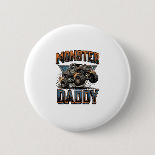 Monster Truck Daddy Vintage Gravur T-Shirt Design Button