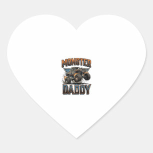 Monster Truck Daddy Vintage Gravur T-Shirt Design Herz-Aufkleber