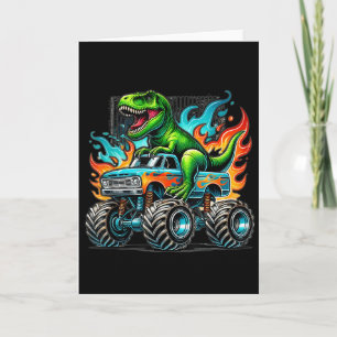 Monster-Truck-Dinosaur-Geburtstagsfeier Monster Tr Karte