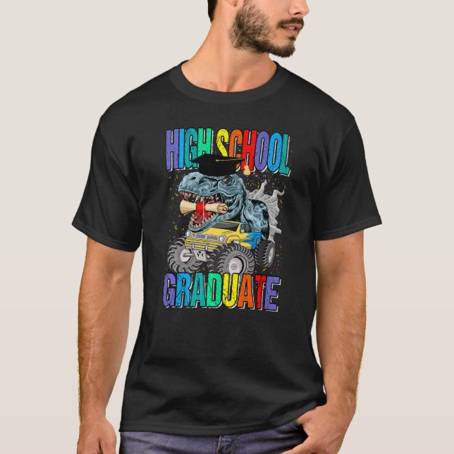 Monster Truck Dinosaur Gradua T-Shirt (Vorderseite)