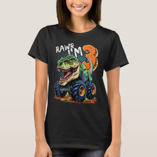 Monster Truck Dinosaur T-Rex 3. Geburtstag Junge 3 T-Shirt