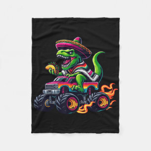 Monster Truck Dinosaur Taco Sombrero Kinder Jungen Fleecedecke