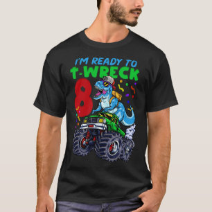 Monster Truck Dinosaurier, 8. Geburtstag T-Shirt