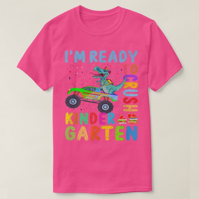 Monster Truck Dinosaurier Boys bereit Kinderg zu z T-Shirt (Design vorne)