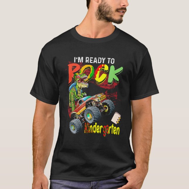 Monster Truck Dinosaurier Jungs, die ich bereit bi T-Shirt (Vorderseite)