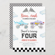 Monster Truck Einladung zum Geburtstag