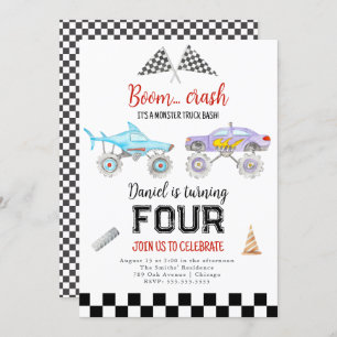 Monster Truck Einladung zum Geburtstag