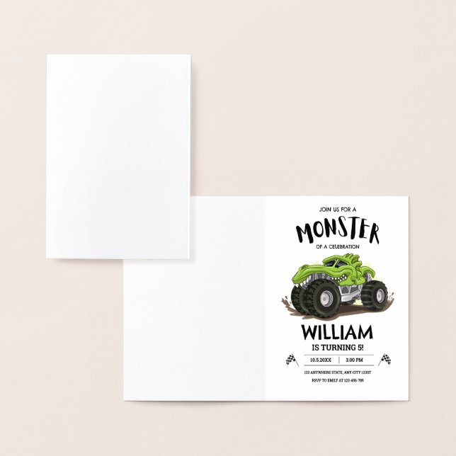 Monster Truck Einladung zum Geburtstag, Jungen zum (Anzeige)