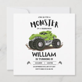 Monster Truck Einladung zum Geburtstag, Jungen zum