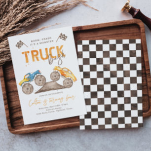 Monster Truck Einladung zum Geburtstag   Monster T