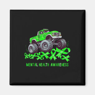 Monster Truck fährt über Band Mental Gesundheit be Magnet