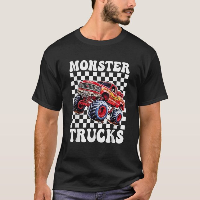 Monster Truck For Toddlers Kids Monster Truck Retr T-Shirt (Vorderseite)